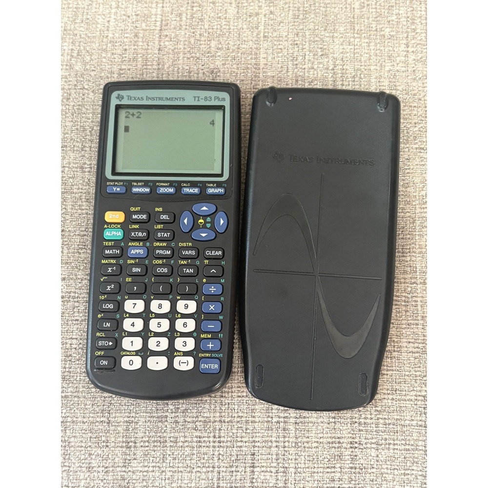 Texas Instruments TI-83 Plus Graphing Calculator Black with Slide Cover